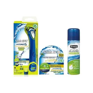 【Schick 舒適牌】水次元5 Premium修整造型刀超值組 (1刀把5刀頭)贈刮鬍泡210G