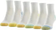 [Gold Toe] Womens Half Cushion Sport Quarter Socks With Mesh, 6-pairs