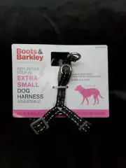 Extra Small Boots & Barkley Black Reflective Step-In Adjustable Dog Harness
