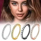 Hinged Rings Micro Zirconia Earring Cartilage Nose Hoop Septum; I7C3