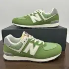 New Balance 574 Big Kids Shoes Size 4.5 = 6 Women's Green Chive-White GC574-RCC