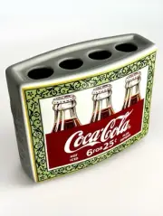 Coca-Cola Toothbrush Holder 4 Hole Ceramic 5.2” Coke Vintage Style Porcelain