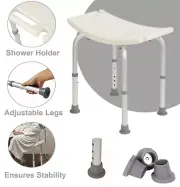Adjustable Aluminium Bath Stool Shower Spa Seat Non-Slip Bench Mobility Aid