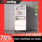 Highboard White 40x36x110 cm storage cabinet engineered wood metal 1244
