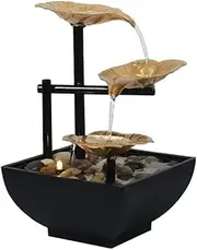 Iron Art Tabletop Fountain，3-Tier Waterscape Circulating Flowing Water Creative Desktop Fountain Indoor Landscape (Size : 8.3")