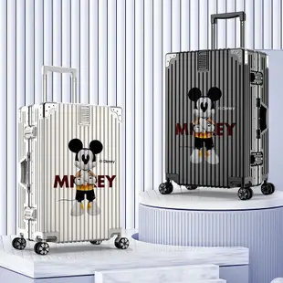 米奇新款涂鴉可坐行李箱男潮流學生拉桿皮箱結實耐用旅行箱迪士尼行李箱 旅行箱 拉桿箱 登機箱 20寸-28寸行李箱