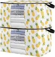sanluoli 90L 2 Pack Under Bed Shoe Storage Containers with Reinforced Handles, clear window Sweater Storage Organizer For Closet