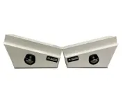 a pair of white under tray tool box 2.5mm aluminium whale tale locks tapered