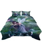 Fantasy Art Periwinkle Mushroom Fairy Coverlet
