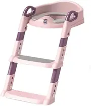 ZAFF Portable Soft Cushion Kids Toilet Seat Potty Training Seat with Adjustable Ladder Plastic Baby Toilet Potty