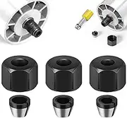 6Pcs Router Collet Set 6mm 6.35mm 8mm, High Precision Chuck with Nut, Electric Milling Cutter Accessories for Woodworking Engraving Trimming Machine