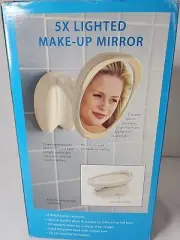 Vintage Brookstone Exclusive 5x Lighted Make-up Mirror New In Box