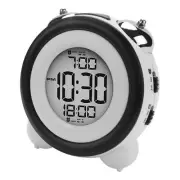 1X(Digital Alarm Clock,Time Date Display Twin Bell Very Loud for Heavy2353