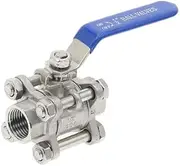 Stainless Steel Female Ball Valve, 1pcs Stainless Steel Ball Valve, BSP 1/4" 3/8" 1/2" 3/4" 1" 1-1/4" Female Thread 3 Slices Full Port Balls Valves