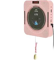 Mini DVD Player,CD Player with Remote Control Built FM Bluetooth,CD Player with Built-in Speakers,Wall CD Player for Home,Pink