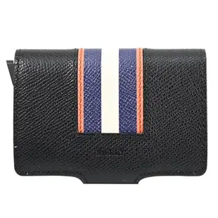 BALLY 6236611 SMART WALLET 品牌條紋彈出式卡片包.黑