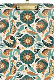 Orange-Green Japanese Zephyr Cherry Blossoms Plastic clipboard for Girls Transparent for Football Softball Coaching Tabla para escribir Size 9 x 12