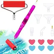 Sonsage Diamond Painting Resin Pen Only Purple Curvy 5D Ergonomic Diamond Art Roller Tools and Accessories Set Dots Round Square Drill Wax Pens Holder Supplies