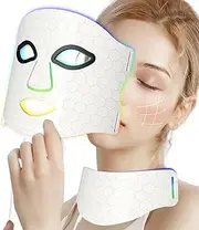 LED Face Mask,LED Face Mask and Neck,LED Maske with 7 Colors,5 Brightness Levels and Timing,109 High Density Light Beads Red Light Mask,Includes Eye Protection,Perfect for use at home