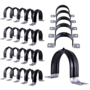 QQT-Q3-25 Two-Hole Pipe Strap U Bracket, 3 Inch, Plastic Coated Galvanized St...