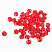 50pcs Red Crystal Faceted Octagon Glass Beads Chandelier Lamp Decor Parts 14mm