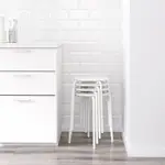 北歐工業LOFT風格經典IKEA宜家MARIUS椅凳板凳餐椅圓板凳休閒椅工作椅/可疊放/白色/二手八成新/五張特$500