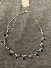 Napier Faceted Stone Frontal Necklace blue stone 5 box