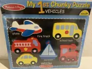 Melissa & Doug My 1st CHUNKY Puzzle Vehicles #3711 Wooden Puzzle Transportation