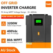 PowMr 3200W 24V Hybrid Solar Inverter Charger MPPT 80A Controller Charger AU