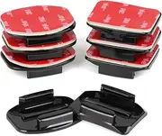 [HSU] Adhesive Mounts for GoPro Cameras - 4X Curved & 4X Flat Bundle With 3M Sticky Pads, Helmet Adhesive for GoPro Hero 9 8 7 6 5 4 3+ 3