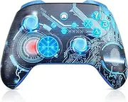 LED Wireless Controller for Xbox Series X|S, Xbox One X|S, PC, Steam, Custom Gamepad Light Up Gaming Controller with 3.5mm Audio Jack/Turbo/Dual Vibration Blue Need to Upgrade