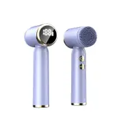 Purple 6-in-1 Electric Facial Cleansing Brush Set - Rechargeable & Waterproof