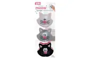 Meow Sponges, 3 Pack - 10.3x8.5x3cm