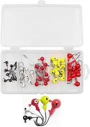 50PCS NUZAMAS Fishing Lures Jig Heads Sharp Fishing Hooks with Double Eye Ball Head Ball Heads 2g 3.5g 5g 7g 10g for Bass Trout Freshwater Saltwater