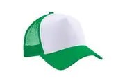 Beechfield Mens Half Mesh Trucker Cap / Headwear (Pure Green/White) (One Size)