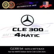 CLE300 COUPE 4MATIC Rear Star Emblem Black Badge Logo Set for AMG Mercedes C236
