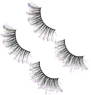 ARTSEWPLY 2Pairs Sequins False Eyelashes for Women Fluffy Makeup Lashes with Flexible Bands for Daily Wear Parties and Special Occasions Easy to Apply and Comfortable