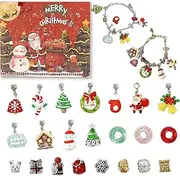 Kacuozx Christmas Advent Calendar 2024 for Girls, 24 Days Xmas Countdown Calendar Charm Bracelets for Kids