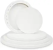 Belle Vous Round Blank Canvas Set (5 Pack) - 5 Assorted Sizes - Pre Stretched Circle Canvas Panel Boards - Suitable for Acrylic and Oil Painting Also for Sketching and Drawing