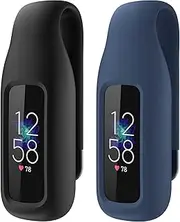 EEweca 2-Pack Clip for Fitbit Luxe, Clip Holder Compatible with Fitbit Luxe, Black + Midnight Blue