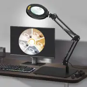 Magnifying Glass with Light and Stand 12X 20X Desktop Magnifier Desk Lamp Close