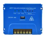Teksolar 12V/24V Solar Panel Battery Regulator Charge Controller 20A MPPT USB 5V
