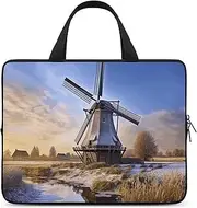 Laptop Case Sleeve Shockproof Computer Carrying Bag Traditional Windmill Laptop Bag Tote Lightweight Notebook Case Cover Traveling Briefcase Handle Bags for Travel Business 17inch