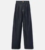 ['S Max Mara] 'S Max Mara High-rise wide-leg pants UK 12 blue