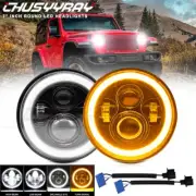 7'' inch LED Headlights Round Hi/Lo Beam for Jeep Wrangler JK TJ CJ 1997-2018 (for: Jeep)