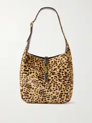 [SAINT LAURENT] SAINT LAURENT - Le 5 À 7 Embellished Leather-trimmed Leopard-print Pony-hair Shoulder Bag - Leopard print - One size One size Animal print