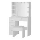 Artiss Dressing Table Set Stool 10 Led Bulbs White Dylan