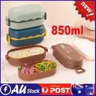 Double Layered Bento Box Lunch Containers Food Microwave Portable Dinnerware