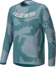Alpinestars A-Dura Hollow Camo Youth Bicycle Jersey, green, Size XL