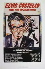 ELVIS COSTELLO fab 1979 Ltd. Ed. Aussie Tour POSTER
